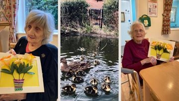 Boston care home Residents enjoy spring time arts and crafts
